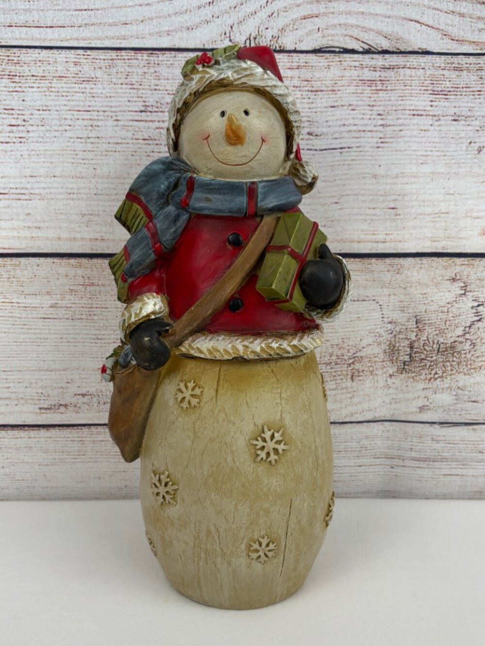 TII Collections Snowman with Presents Figurine Resin Holiday Folk Art